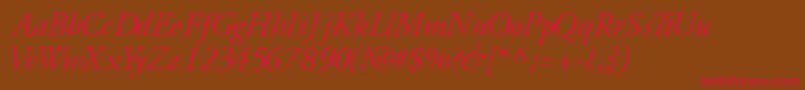 GaramondsskItalic Font – Red Fonts on Brown Background