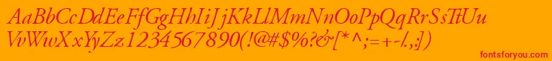 GaramondsskItalic Font – Red Fonts on Orange Background
