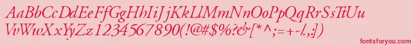 GaramondsskItalic Font – Red Fonts on Pink Background