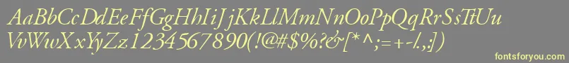 GaramondsskItalic Font – Yellow Fonts on Gray Background