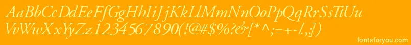 GaramondsskItalic Font – Yellow Fonts on Orange Background