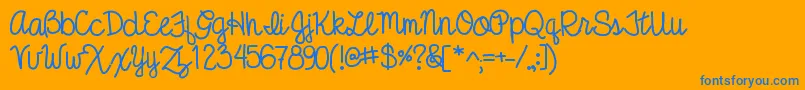 Anibeatricecursive Font – Blue Fonts on Orange Background