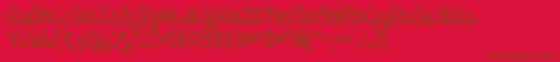 Anibeatricecursive-Schriftart – Braune Schriften auf rotem Hintergrund