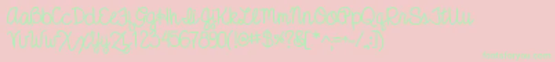 Anibeatricecursive Font – Green Fonts on Pink Background