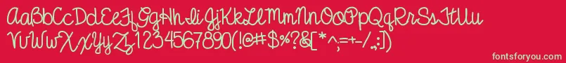 Anibeatricecursive Font – Green Fonts on Red Background