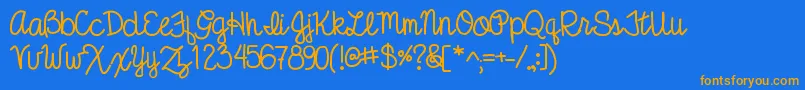 Anibeatricecursive Font – Orange Fonts on Blue Background