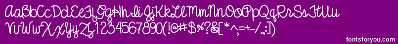 Anibeatricecursive Font – White Fonts on Purple Background