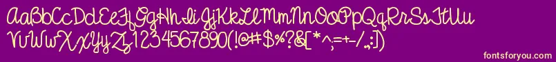 Lisätietoja Anibeatricecursive-fontista Anibeatricecursive-fontti – keltaiset fontit violetilla taustalla