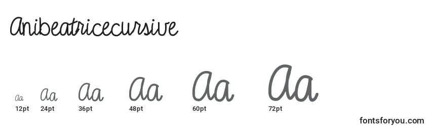 Размеры шрифта Anibeatricecursive