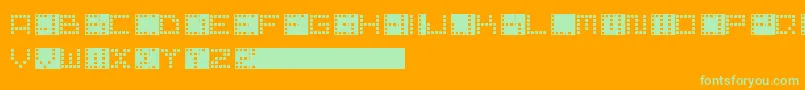 Fonte PixelPoint – fontes verdes em um fundo laranja