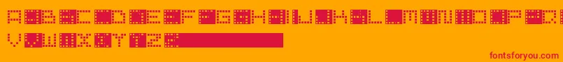 fuente PixelPoint – Fuentes Rojas Sobre Fondo Naranja