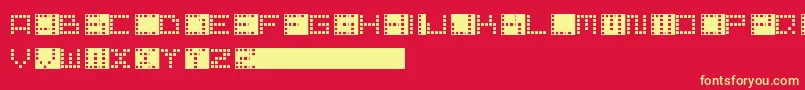 フォントPixelPoint – 黄色の文字、赤い背景