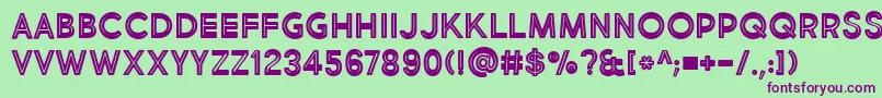 MarketFreshInlineBold Font – Purple Fonts on Green Background