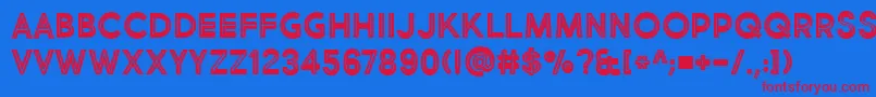 MarketFreshInlineBold Font – Red Fonts on Blue Background