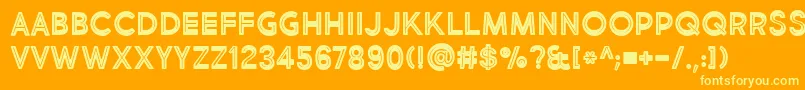 MarketFreshInlineBold Font – Yellow Fonts on Orange Background