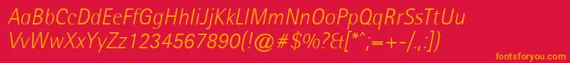 AgfarotissemisanslightItalic Font – Orange Fonts on Red Background