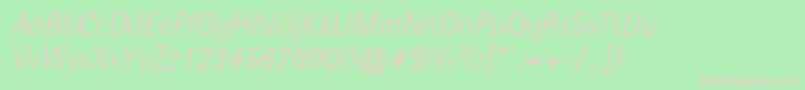 フォントAgfarotissemisanslightItalic – 緑の背景にピンクのフォント