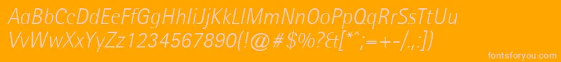 フォントAgfarotissemisanslightItalic – オレンジの背景にピンクのフォント