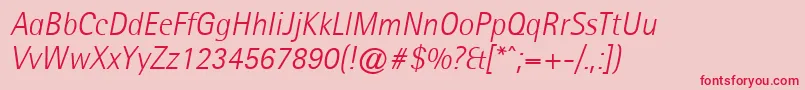 AgfarotissemisanslightItalic Font – Red Fonts on Pink Background