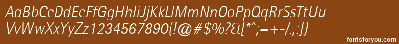 AgfarotissemisanslightItalic Font – White Fonts on Brown Background