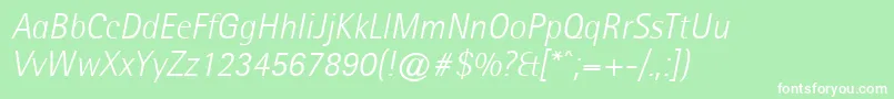 AgfarotissemisanslightItalic Font – White Fonts on Green Background