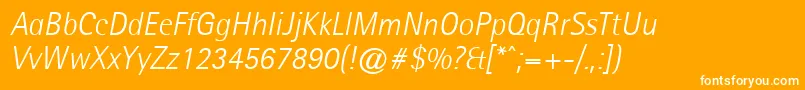 fuente AgfarotissemisanslightItalic – Fuentes Blancas Sobre Fondo Naranja
