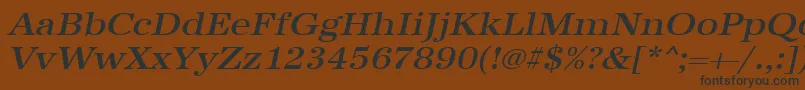 UrwantiquatmedextwidOblique Font – Black Fonts on Brown Background