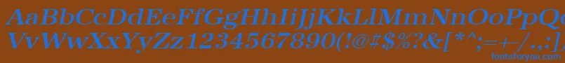 Police UrwantiquatmedextwidOblique – polices bleues sur fond brun