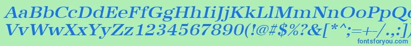 UrwantiquatmedextwidOblique Font – Blue Fonts on Green Background