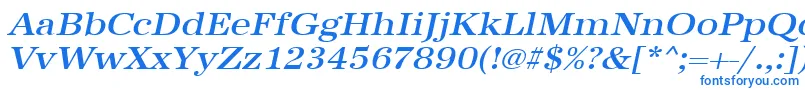 UrwantiquatmedextwidOblique Font – Blue Fonts on White Background