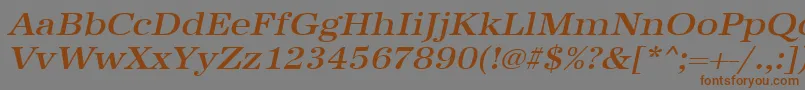 UrwantiquatmedextwidOblique Font – Brown Fonts on Gray Background