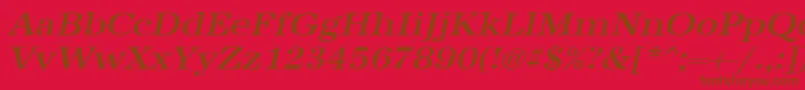 UrwantiquatmedextwidOblique Font – Brown Fonts on Red Background