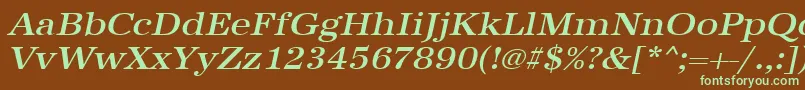 UrwantiquatmedextwidOblique Font – Green Fonts on Brown Background