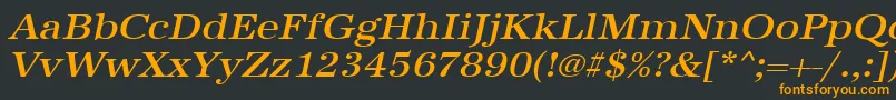 UrwantiquatmedextwidOblique Font – Orange Fonts on Black Background