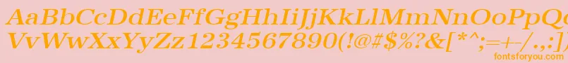 UrwantiquatmedextwidOblique Font – Orange Fonts on Pink Background