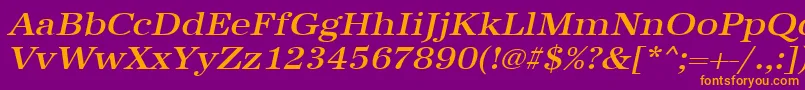 UrwantiquatmedextwidOblique Font – Orange Fonts on Purple Background