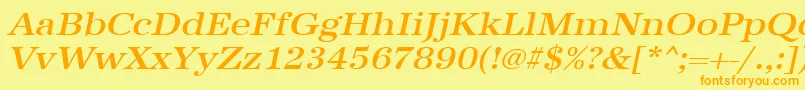 UrwantiquatmedextwidOblique Font – Orange Fonts on Yellow Background