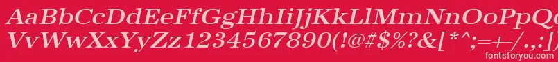 UrwantiquatmedextwidOblique Font – Pink Fonts on Red Background