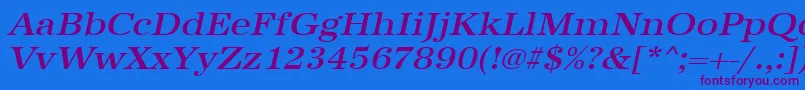 UrwantiquatmedextwidOblique Font – Purple Fonts on Blue Background