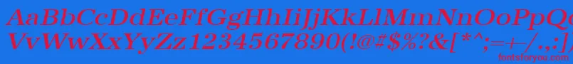 UrwantiquatmedextwidOblique Font – Red Fonts on Blue Background