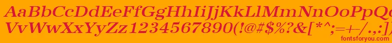 UrwantiquatmedextwidOblique Font – Red Fonts on Orange Background