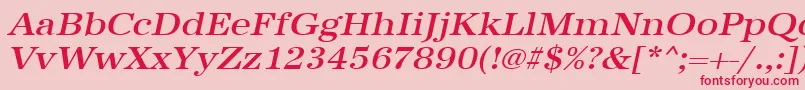 UrwantiquatmedextwidOblique Font – Red Fonts on Pink Background