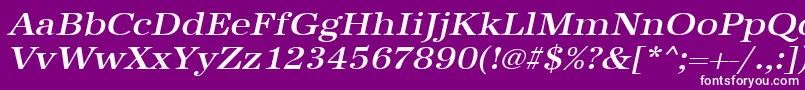 UrwantiquatmedextwidOblique Font – White Fonts on Purple Background