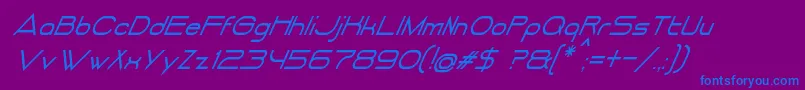 フォントDancingJuiceNormalItalic – 紫色の背景に青い文字
