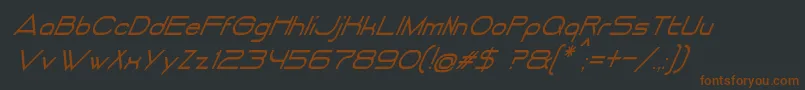 DancingJuiceNormalItalic-fontti – ruskeat fontit mustalla taustalla