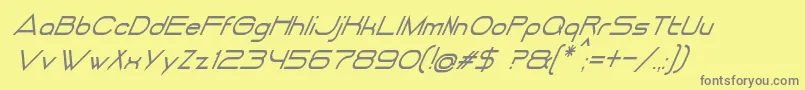 フォントDancingJuiceNormalItalic – 黄色の背景に灰色の文字