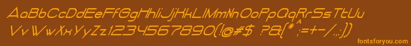 DancingJuiceNormalItalic Font – Orange Fonts on Brown Background