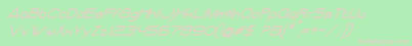 フォントDancingJuiceNormalItalic – 緑の背景にピンクのフォント