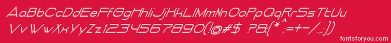 フォントDancingJuiceNormalItalic – 赤い背景にピンクのフォント
