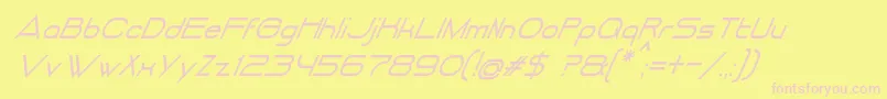 Czcionka DancingJuiceNormalItalic – różowe czcionki na żółtym tle